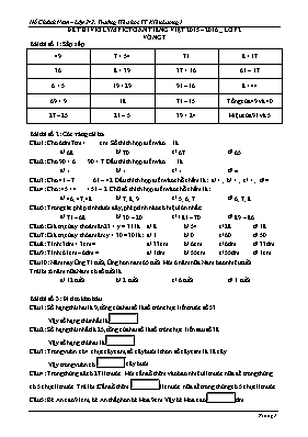 Đề thi Violympic môn Toán lớp 2 vòng 7 - Năm học 2015-2016 - Hồ Chánh Nam